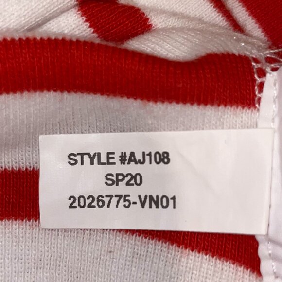 J.CREW Women's Oska Stripe White and Red with 3 Gold Button-shoulder Tee Size M - Picture 7 of 11